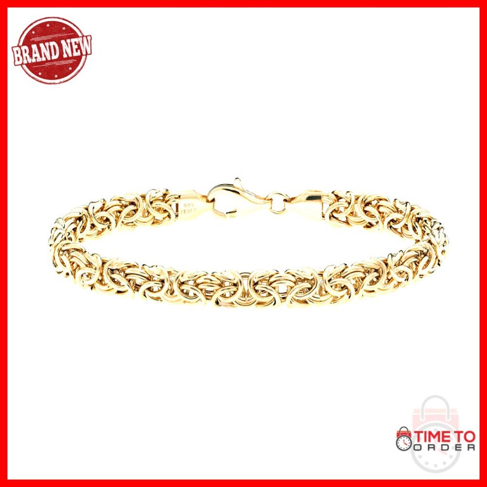 Sterling Silver Byzantine Bracelet Handmade Italy Elegant Classic Jewelry